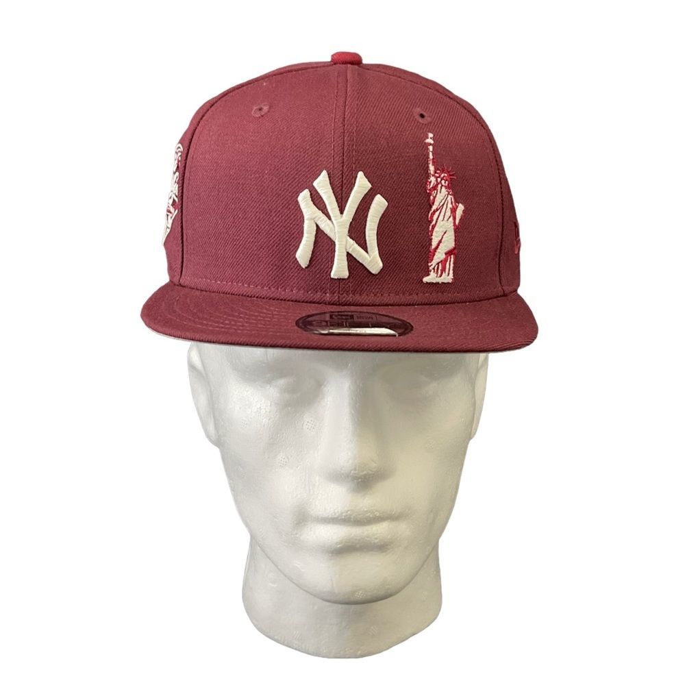 New Era New York Yankees 9Fifty Snapback Hat Maroon Liberty World Series 2020